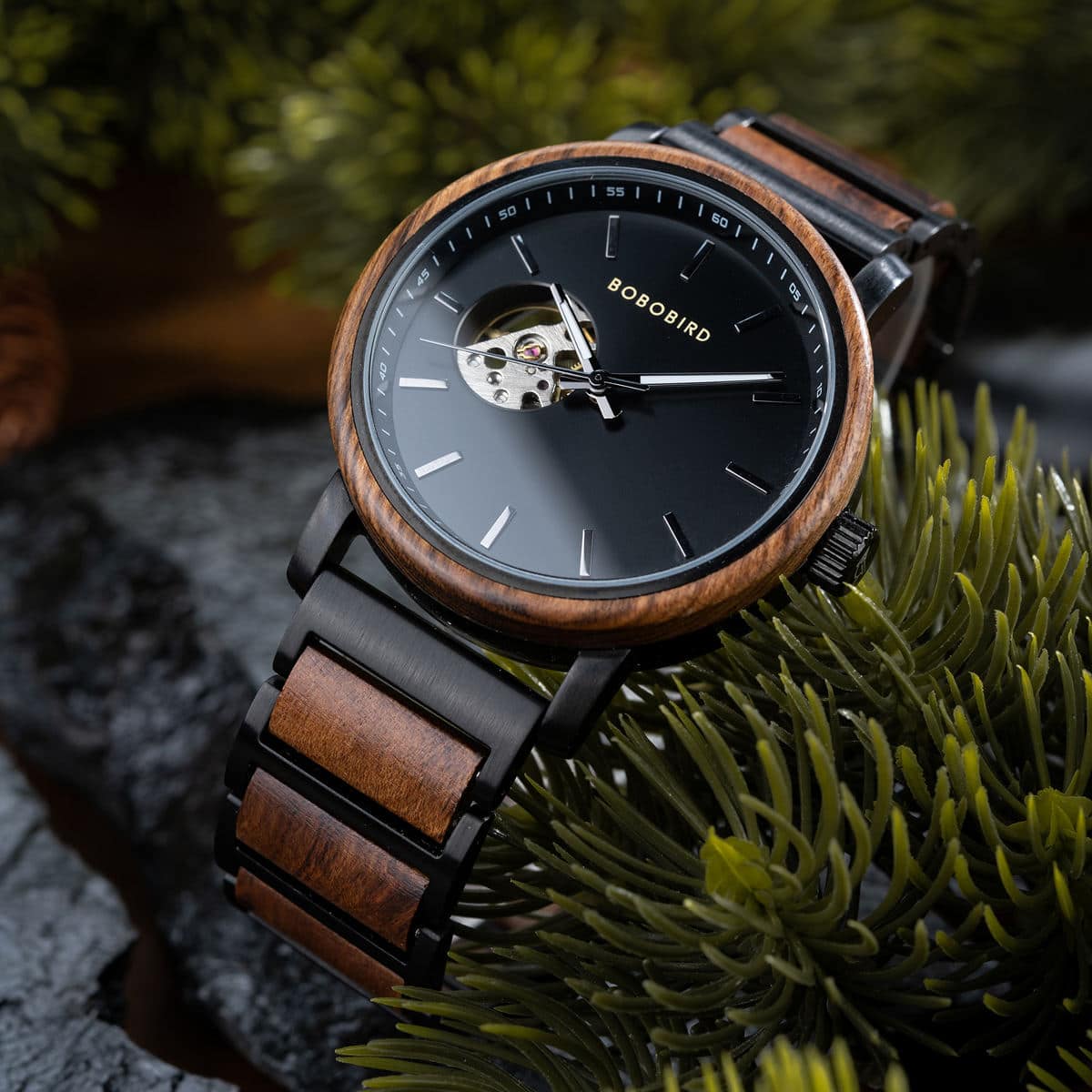 zegarek drewniany. Dubaj (m1) - 44 mm
