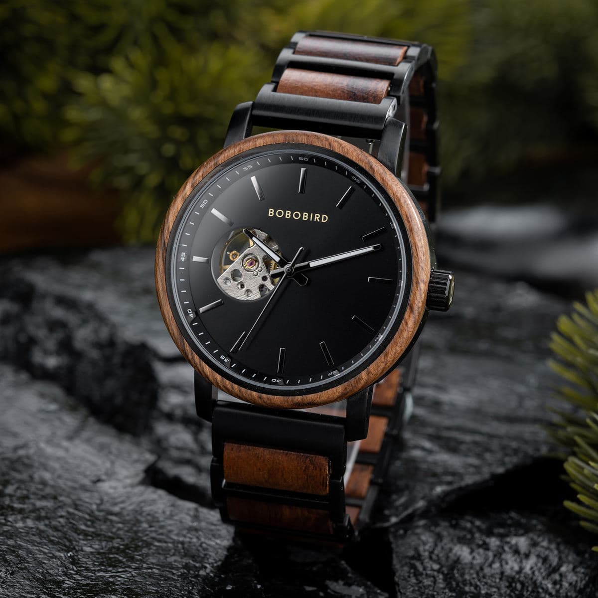 zegarek drewniany. Dubaj (m1) - 44 mm