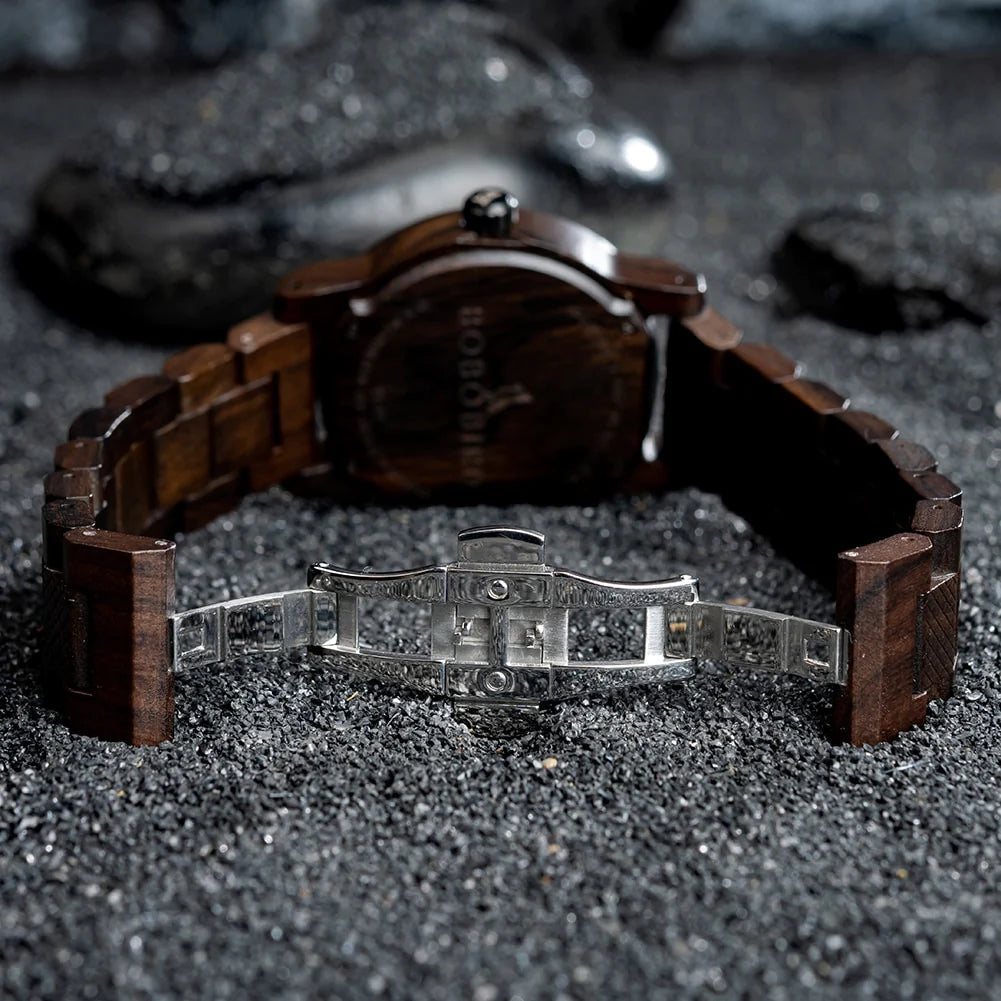 zegarek drewniany. Ateny (m1) - 43 mm