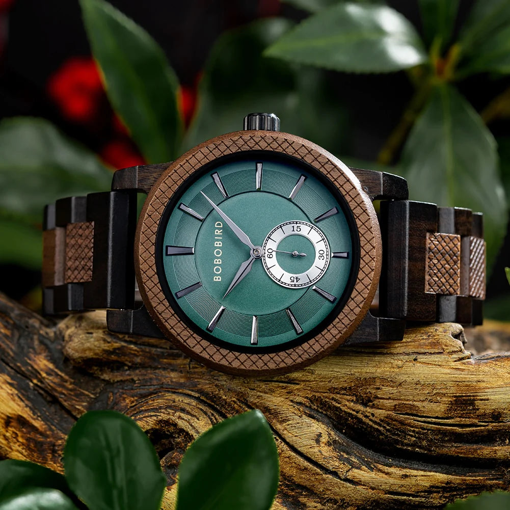 zegarek drewniany. Ateny (m2) - 43 mm