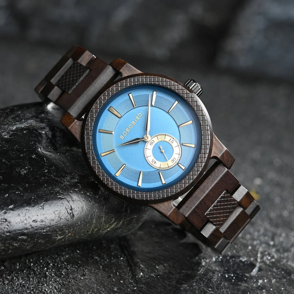 zegarek drewniany. Ateny (m1) - 43 mm