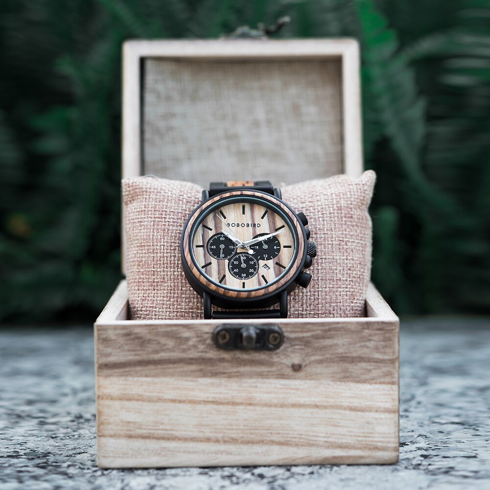 zegarek drewniany. Londyn (m1) - 45 mm