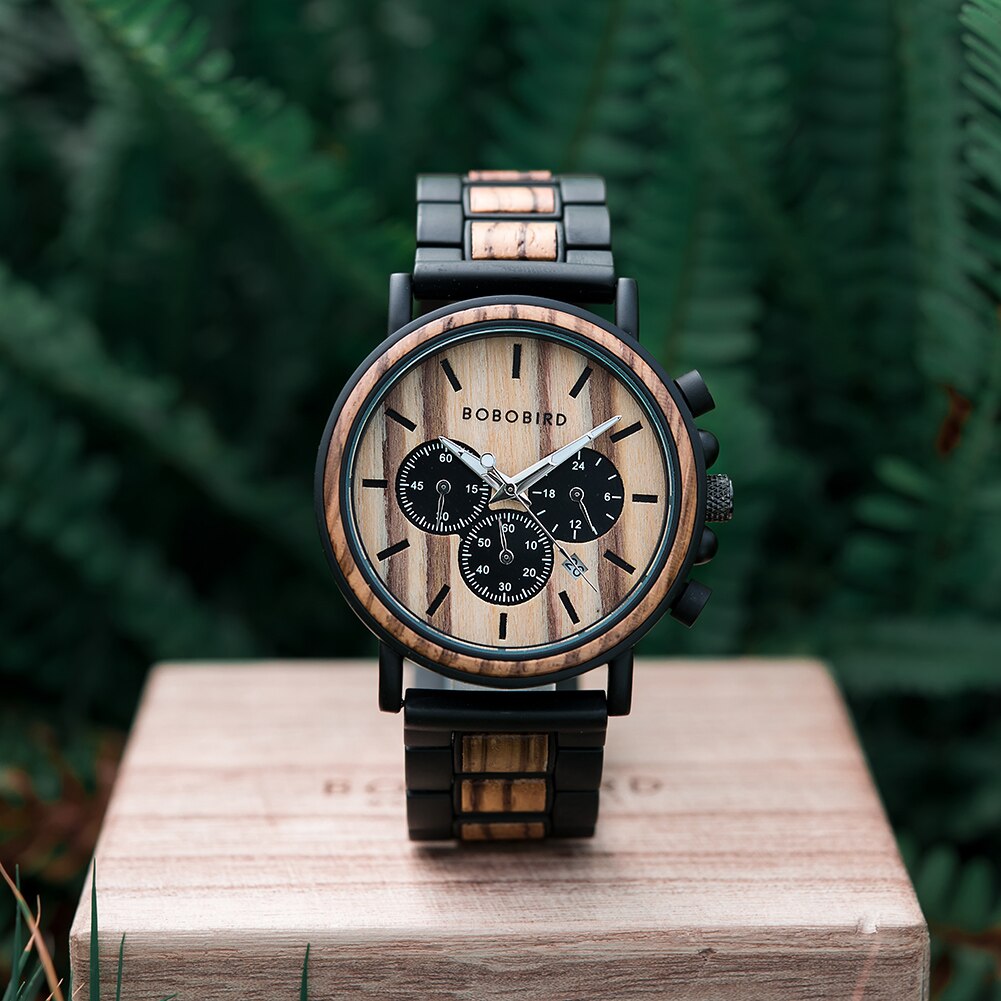 zegarek drewniany. Londyn (m1) - 45 mm