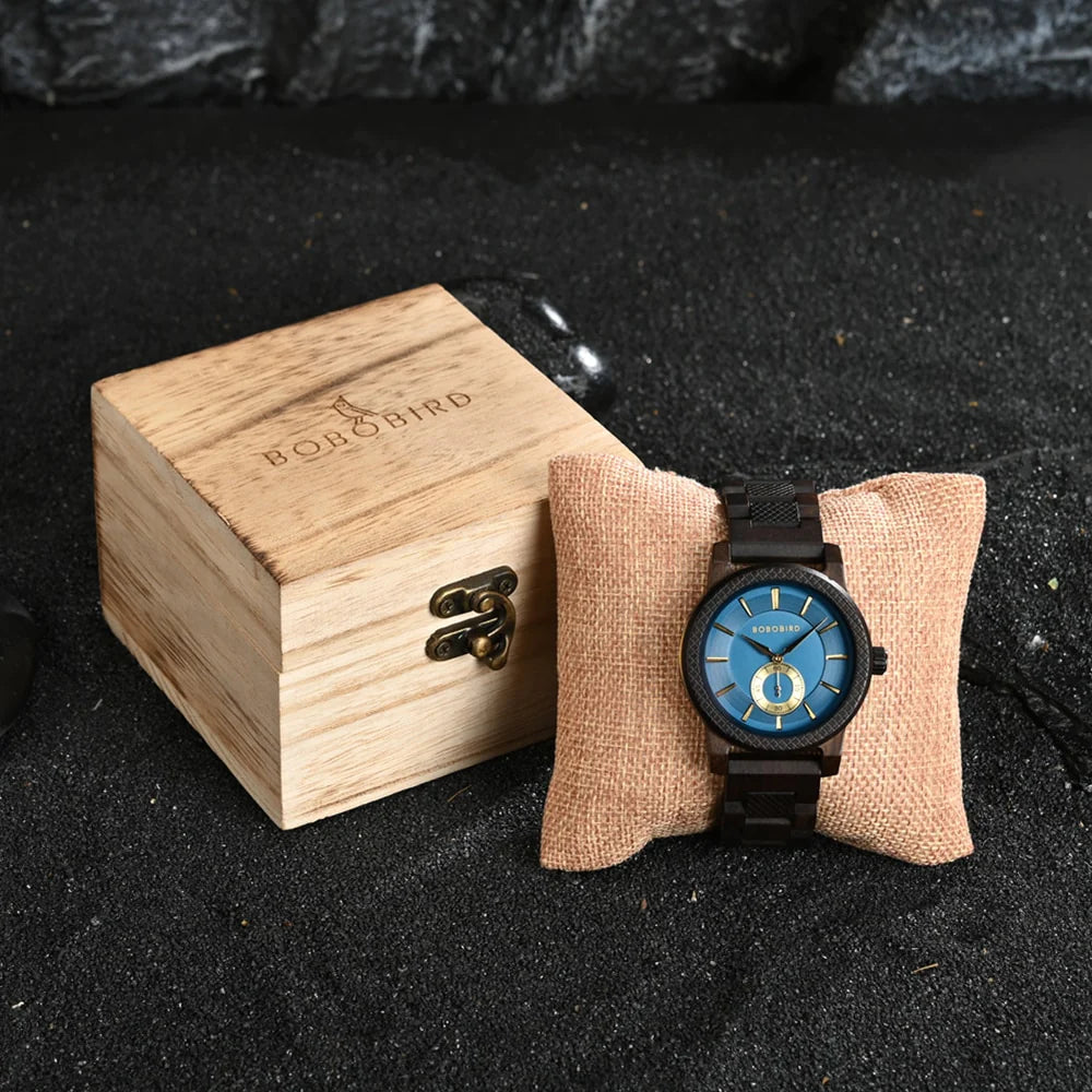 zegarek drewniany. Ateny (m1) - 43 mm