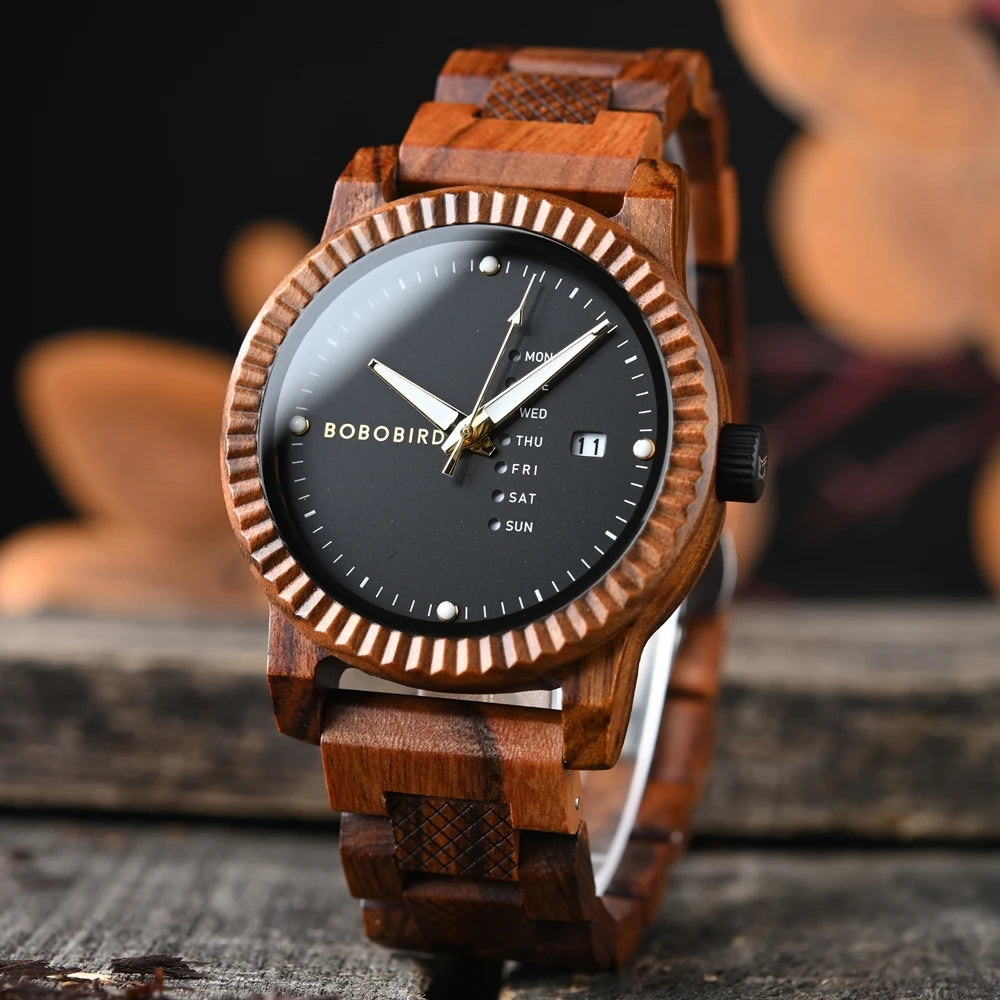 zegarek drewniany. Rzym (m1) - 43 mm