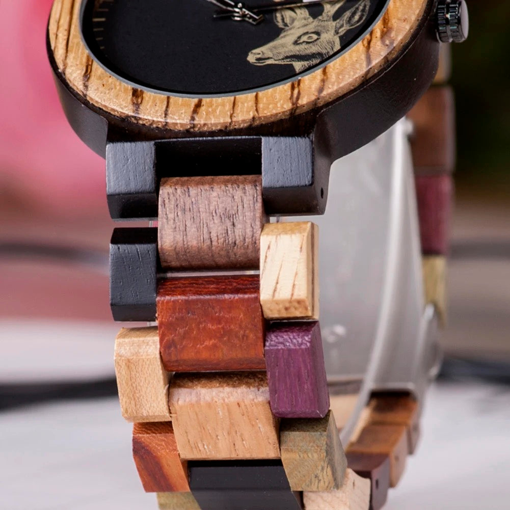zegarek drewniany. Barcelona (m5) - 46 mm